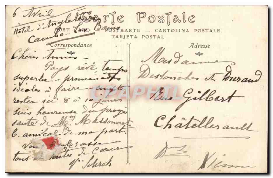 CPA Types de danseurs basques Folklore Accordeon — Verso