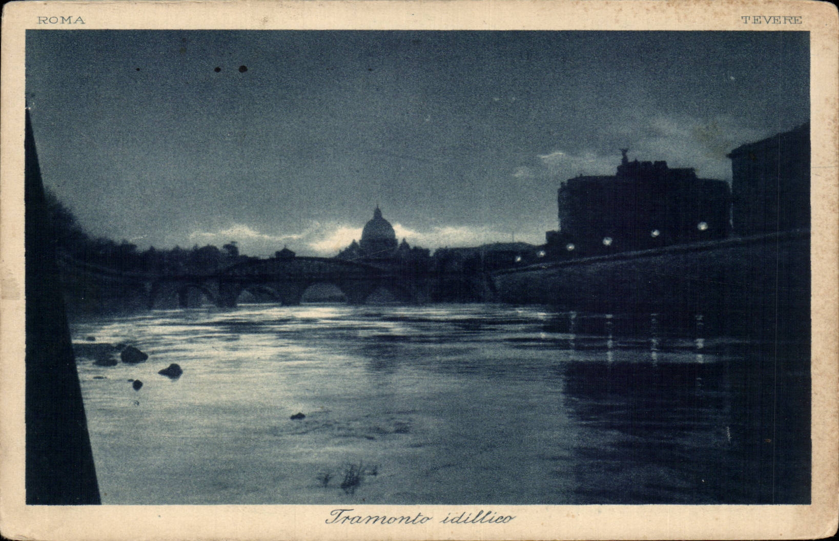 CPA Tramonto Idillico Tevere