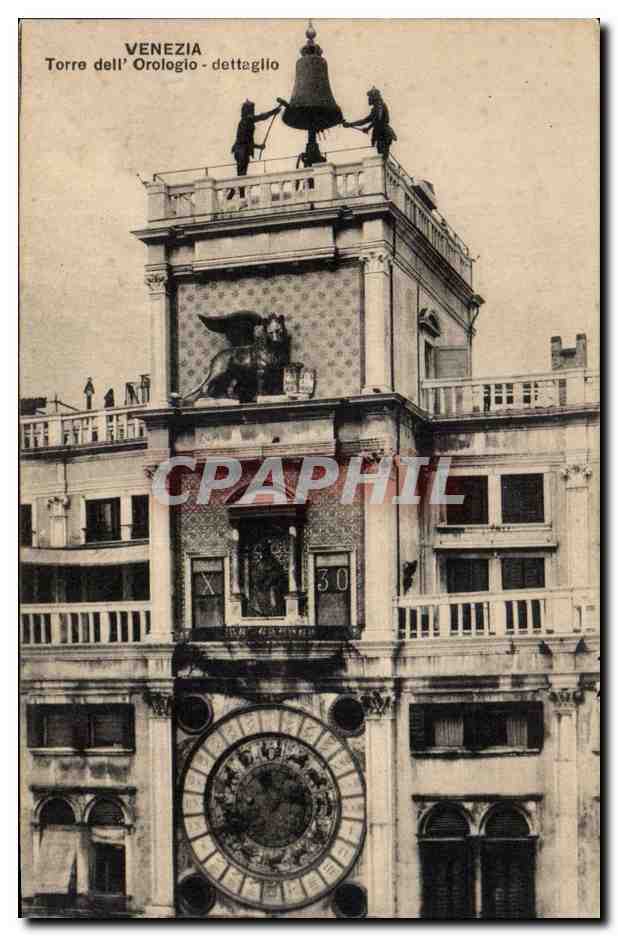 CPA Italie Italia Venezia Torre dell Orologio Dettaglio Lion 