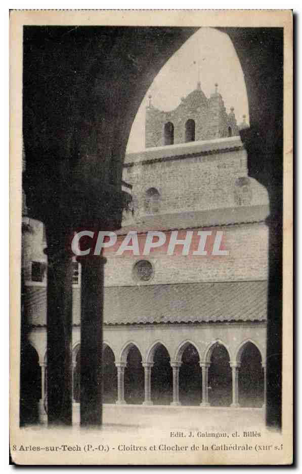 CPA Arles sur Tech Cloitres et clocher de la cathedrale