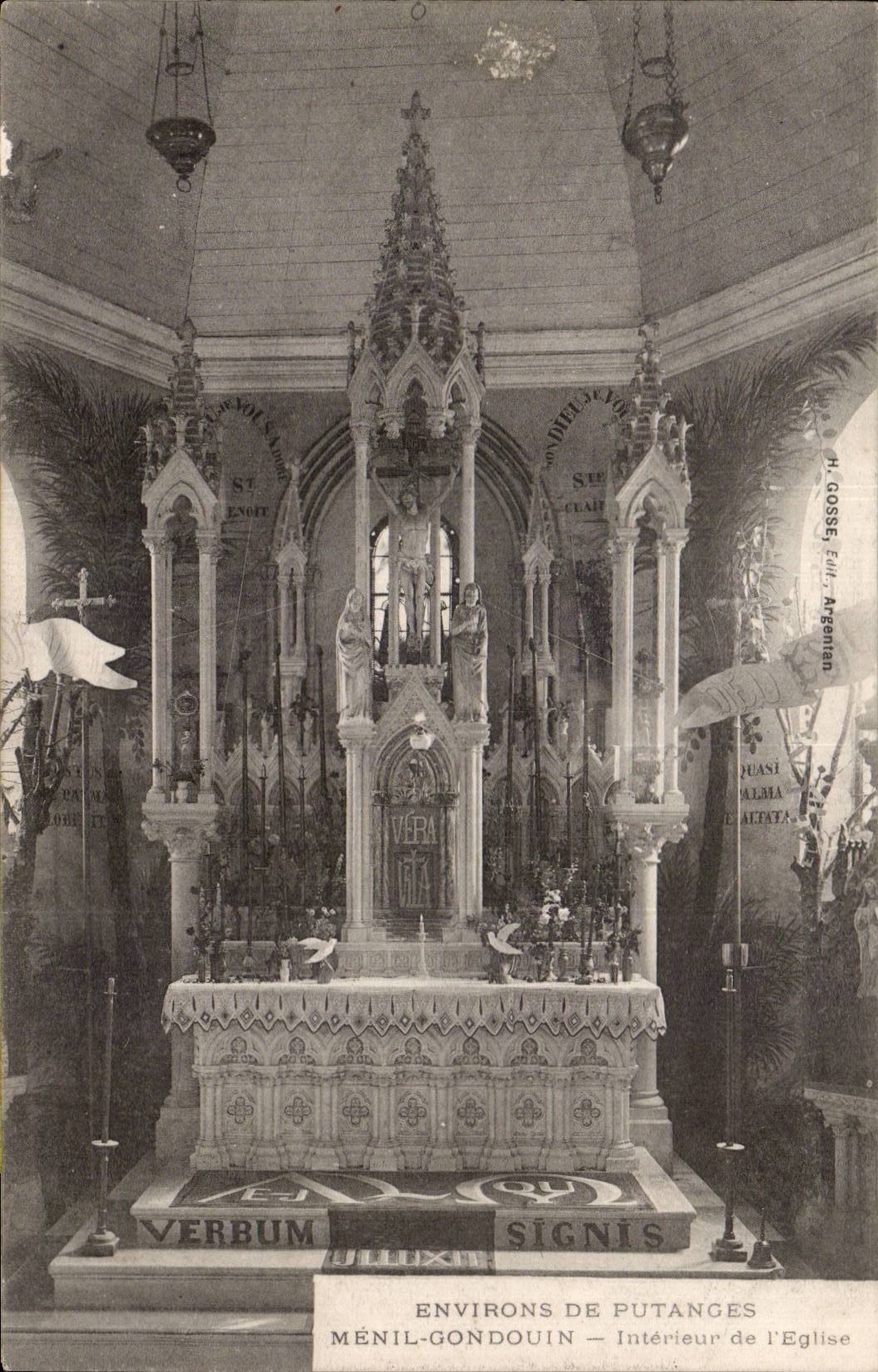 CPA Environs de Putanges Menil Gondouin Interieur de l eglise