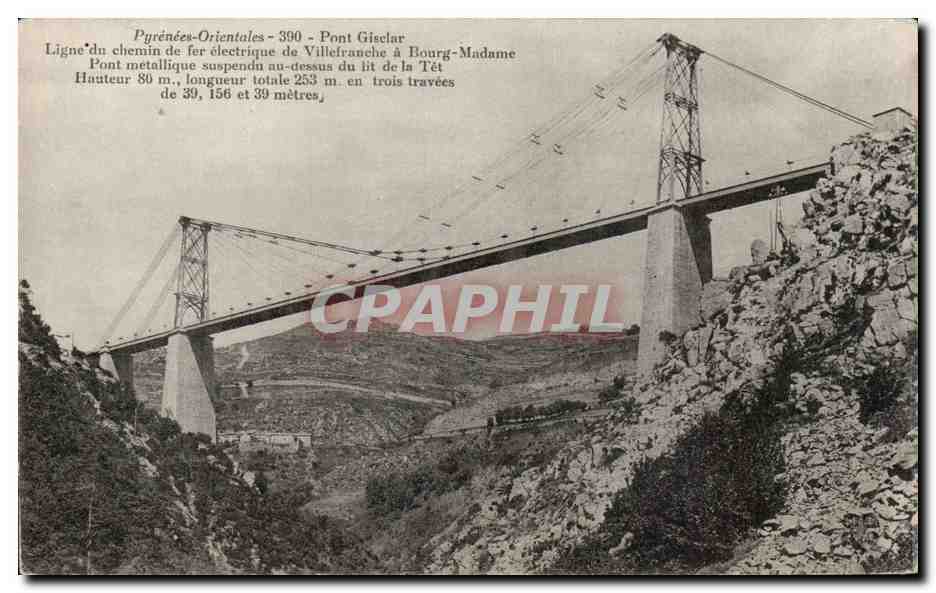 CPA Pont Gisclair Ligne du chemin de fer electrique de Villefranche a Bourg Madame