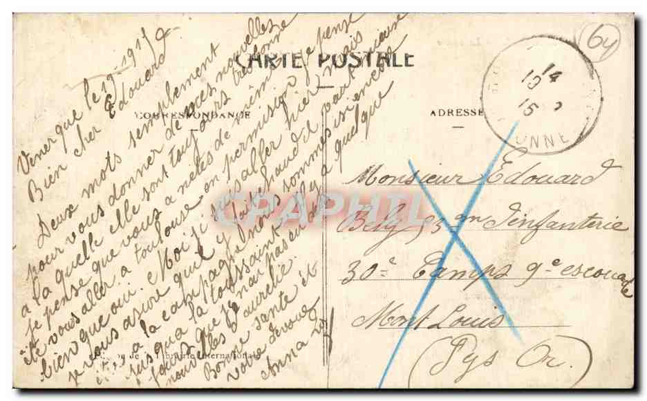 CPA Biarritz Le phare Lighthouse — Verso