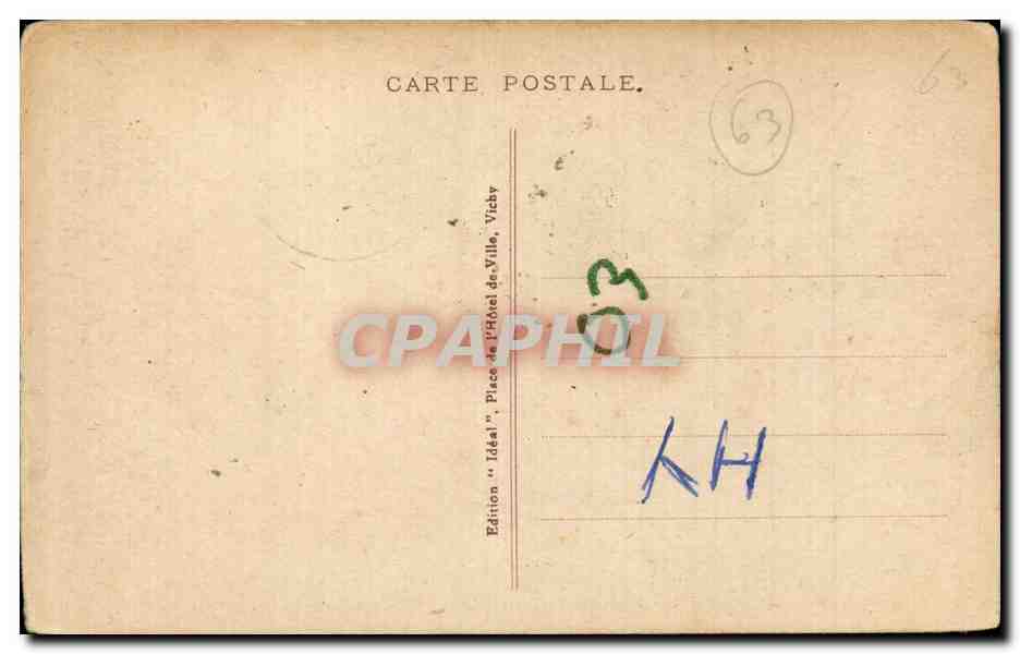 L'Auvergne Pittoresque — Route Automobile du PUY de DOME à l'Arrêt du Col — Édition 'Idéal' de Vichy — Rückseite