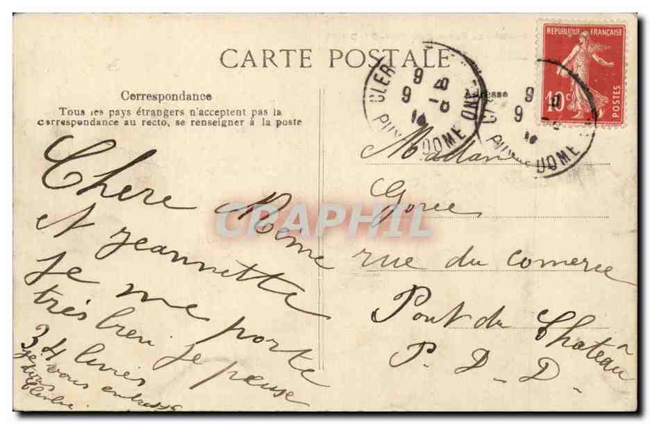 CPA Auvergne Observatoire du Puy de Dome — Rückseite