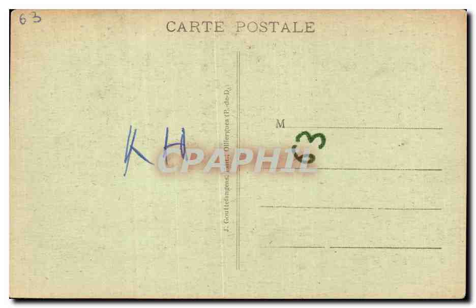 CPA Auvergne ChatelGuyon Grand hotel du parc — Rückseite