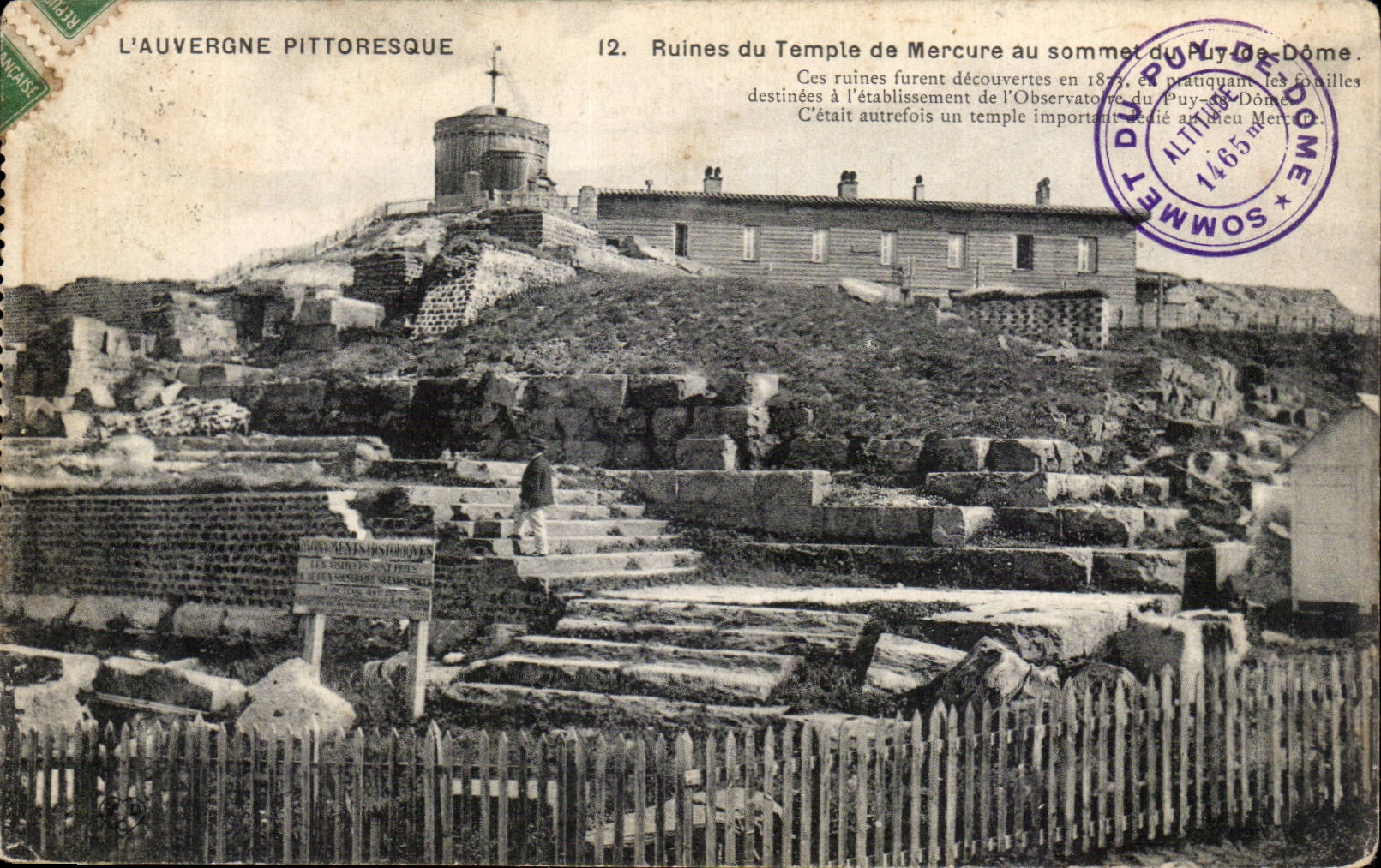 Ruines du Temple de Mercure au sommet du Puy-de-Dôme — L'Auvergne Pittoresque, n°12