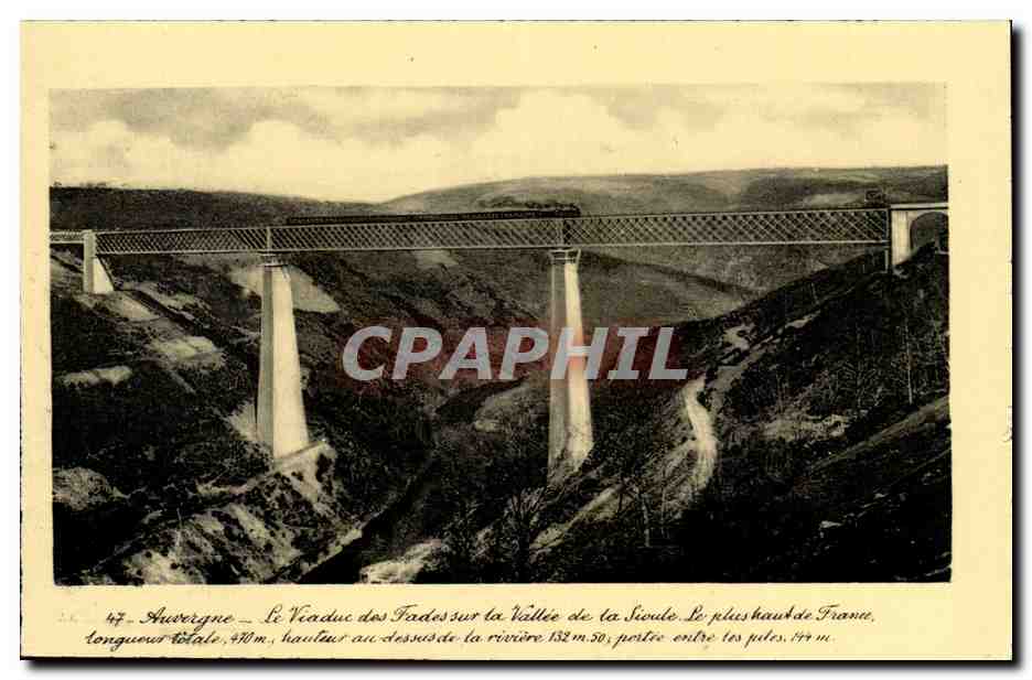 Auvergne — Le Viaduc des Fades sur la Vallée de la Sioule. Le plus haut de France — Édition Cratel-Guyon, n° 63