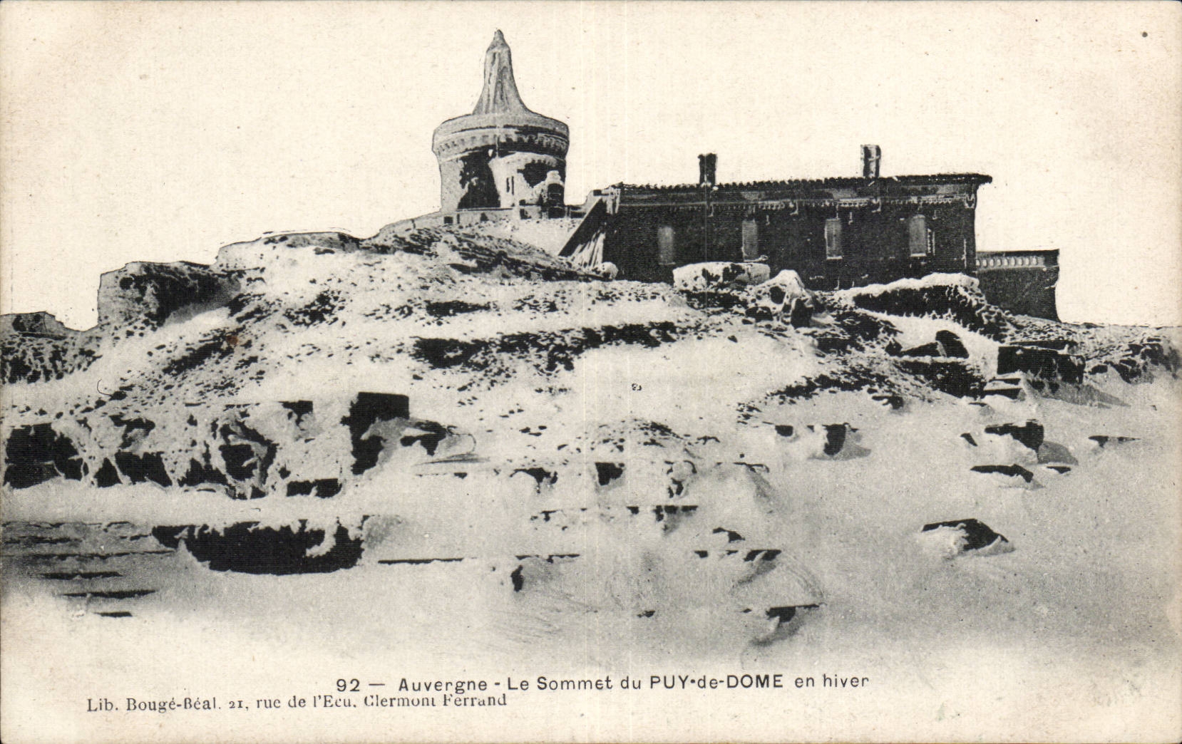 Le Sommet du Puy-de-Dôme en hiver — Lib. Bougé-Béal, 21 rue de l'Écu, Clermont-Ferrand