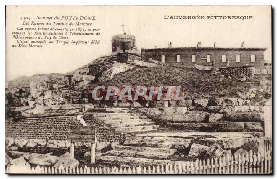Gipfel des Puy de Dôme — Ruinen des Tempels Merkur — L'Auvergne Pittoresque