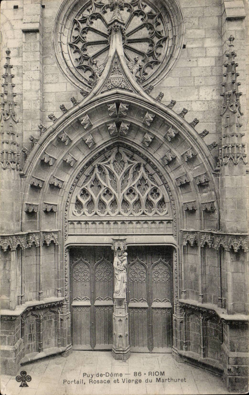 Portail, Rosace et Vierge du Marthuret — Puy-de-Dôme — 86 — RIOM