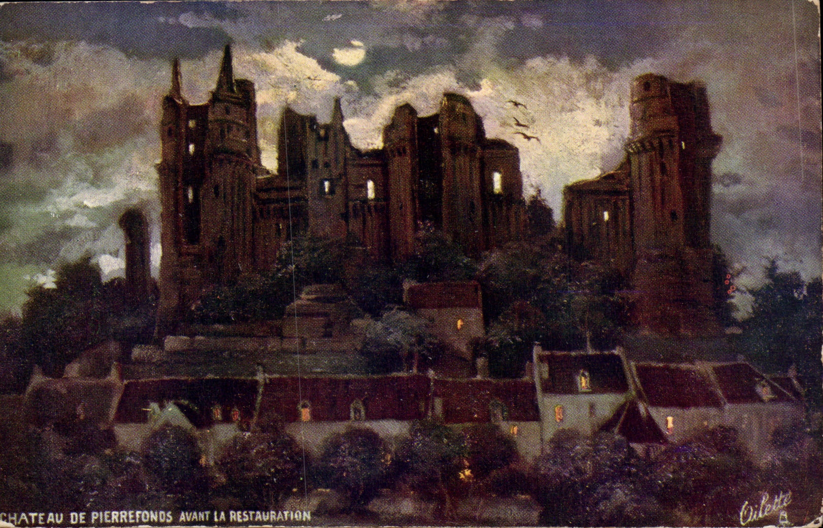 Château de Pierrefonds — avant la restauration — Cillette, série Tuck N°2