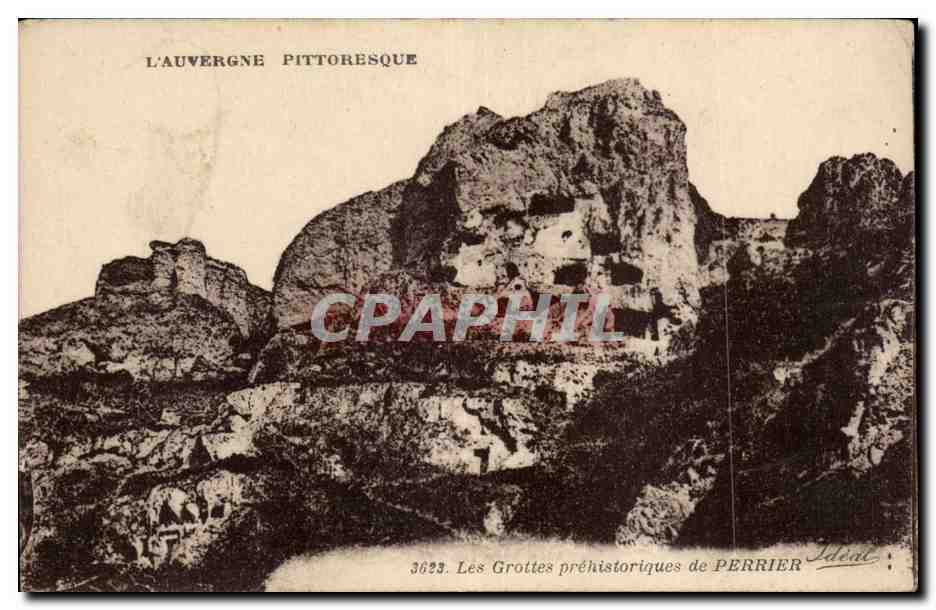 CPA Auvergne Les grottes prehistoriques de Perrier