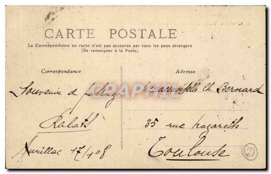 CPA Auvergne Cantal Vue generale de la vallee du Lioran — Rückseite
