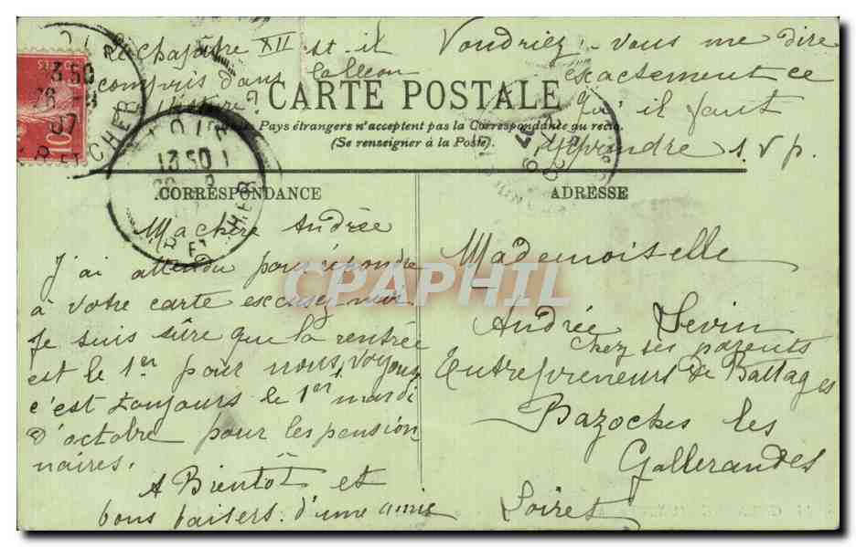 Chenonceaux — Le Château, La Façade, La Tour des Marques et le Pont-Levis — LL. n°14 — Reverso