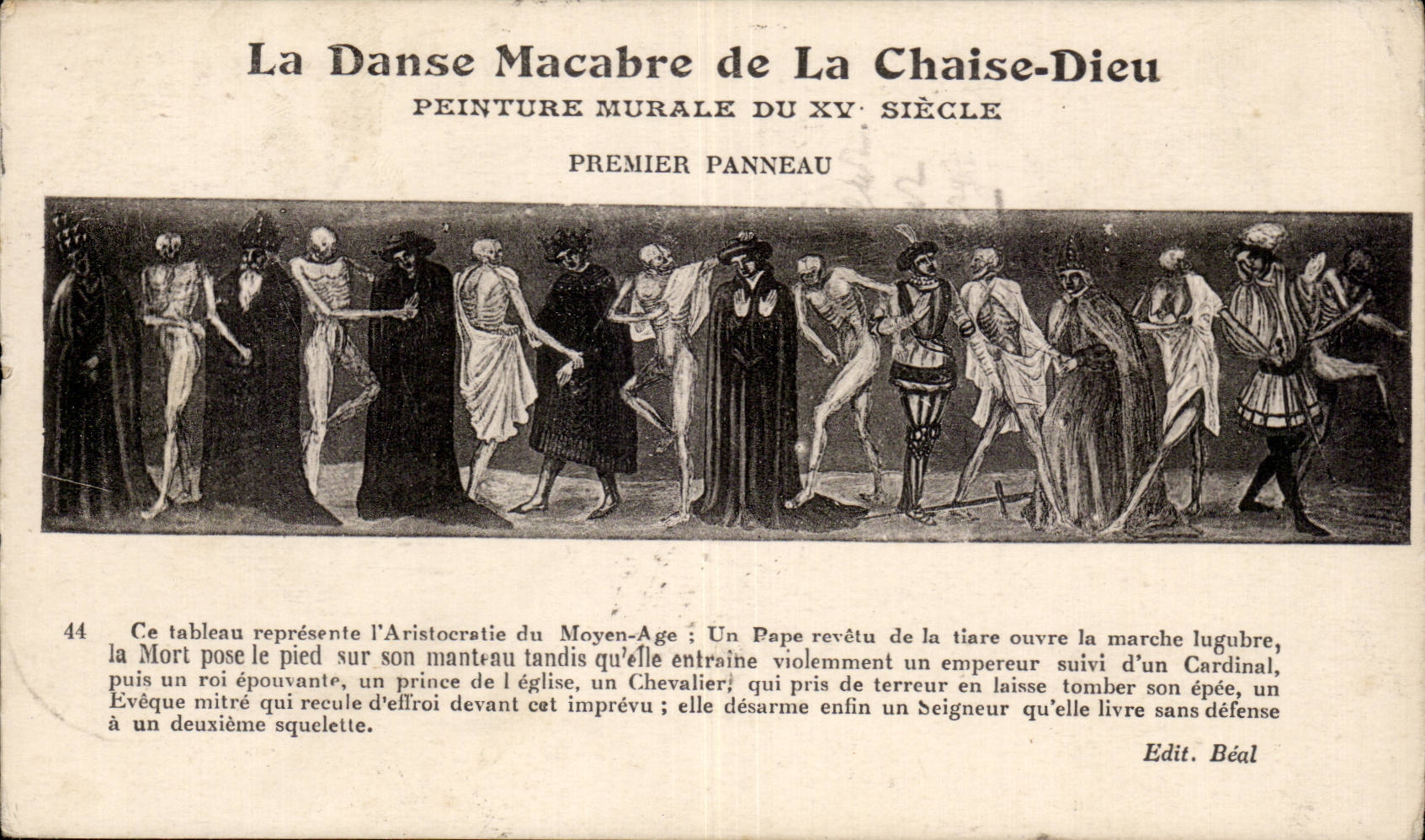 La Danse Macabre de La Chaise-Dieu — Peinture murale du XVᵉ siècle — Édit. Béal, n°44