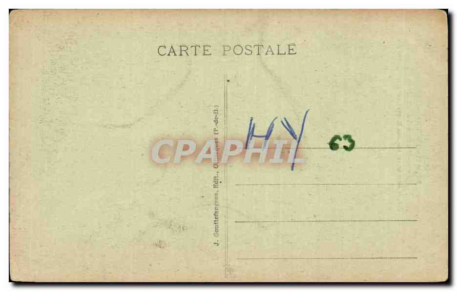 Route Thermale d'Auvergne — Mont-Dore à Saint-Nectaire — dans les Gorges du Ruisseau de Diane — éditeur Gauthierfrères, n°63 — Reverso