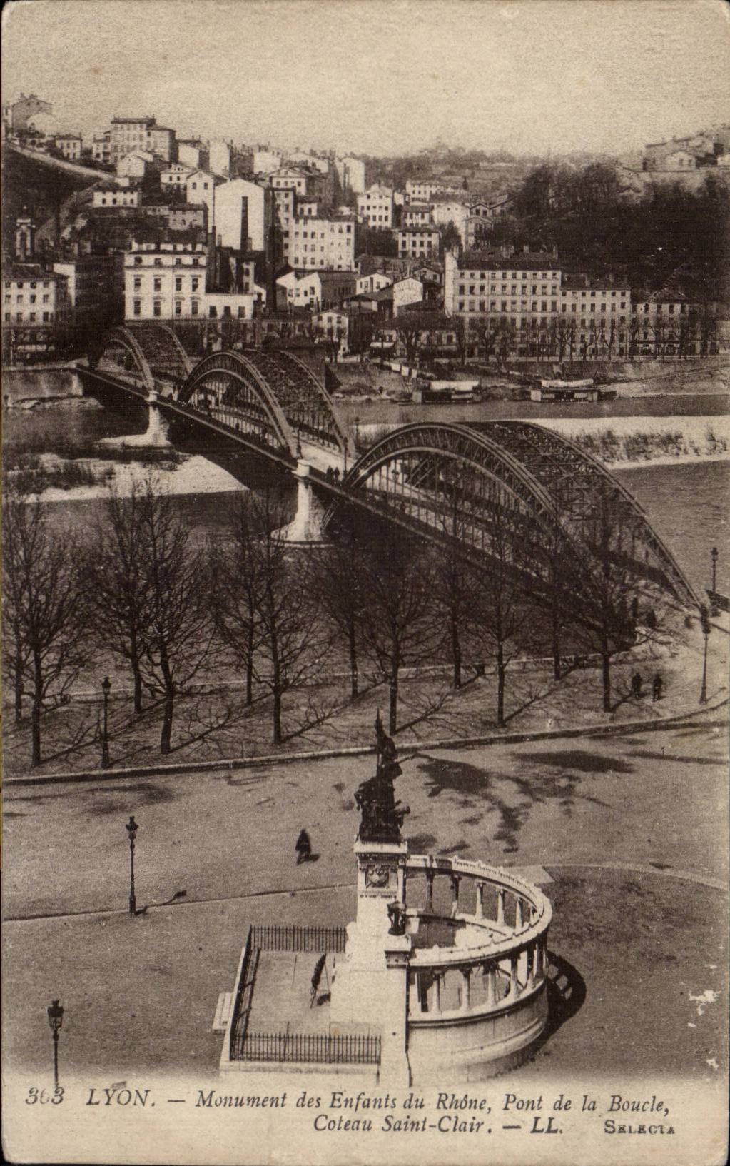 LYON — Monument des Enfants du Rhône, Coteau Saint-Clair, Pont de la Boucle — LL. SELECTIA
