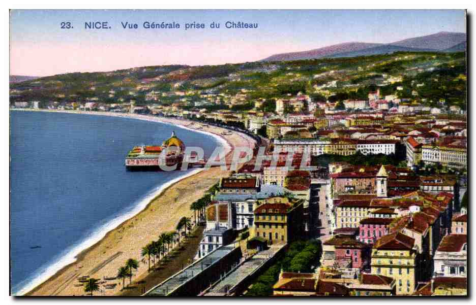 CPA Nice Vue generale prise du chateau