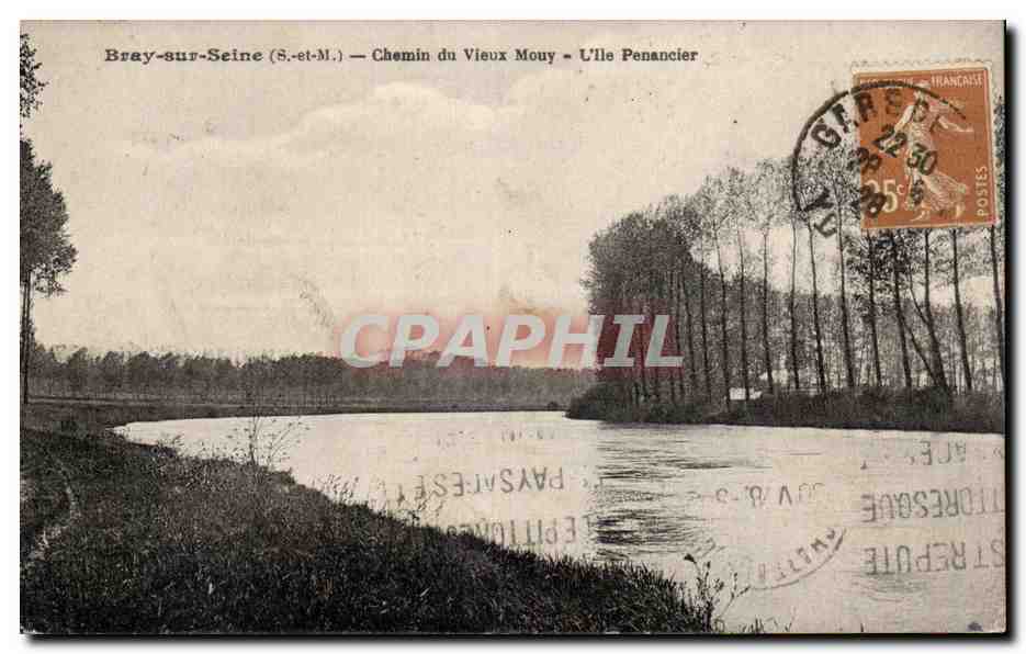 CPA Bray sur Seine Chemin du vieux Mouy L ile penancier