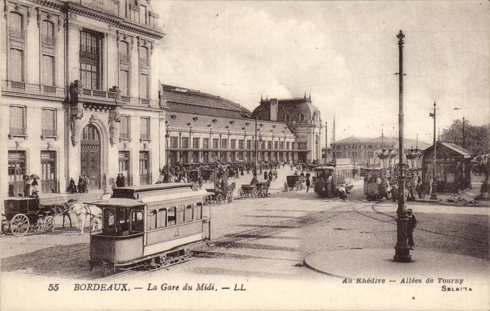 CPA Bordeaux La gare du Midi Tramway