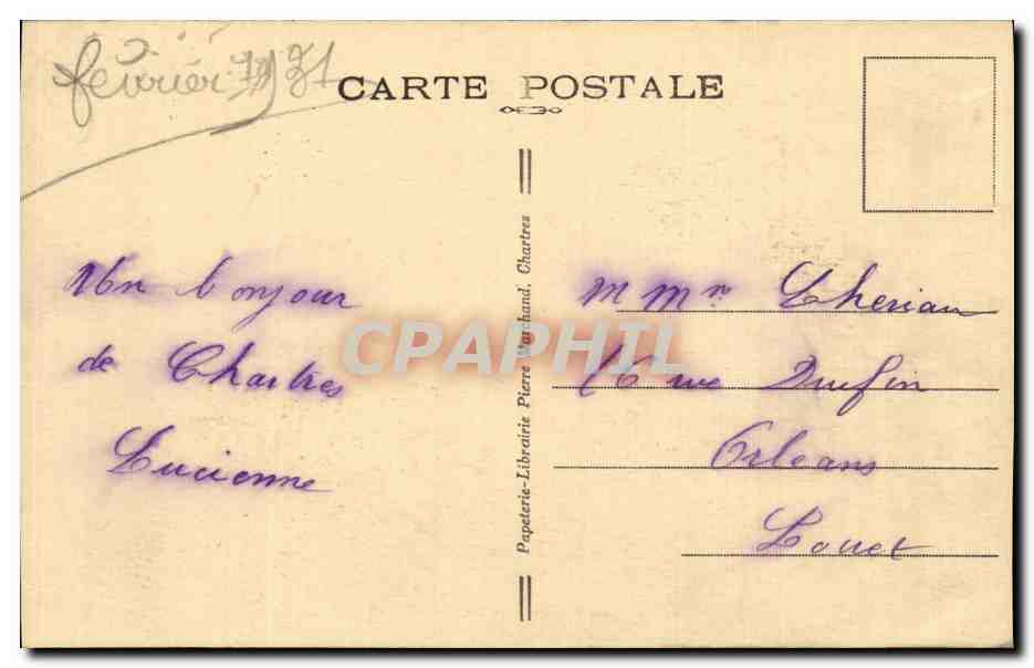 CPA Chartres Le pont neuf — Verso