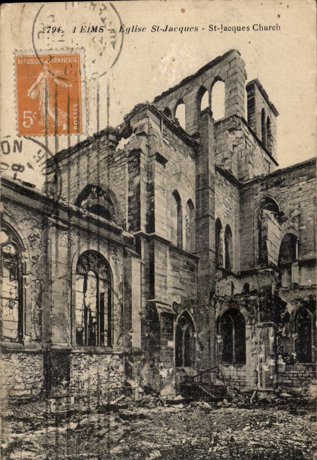 Antike Ansichtskarte Reims Kirche St Jacques