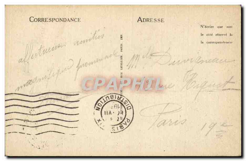 Le Touquet-Paris-Plage — Vue Générale — LL. — n° 343 — Verso