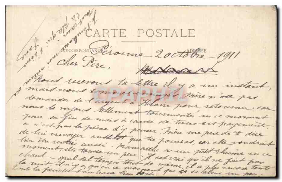 CPA Peronne Porte de Bretagne  — Back