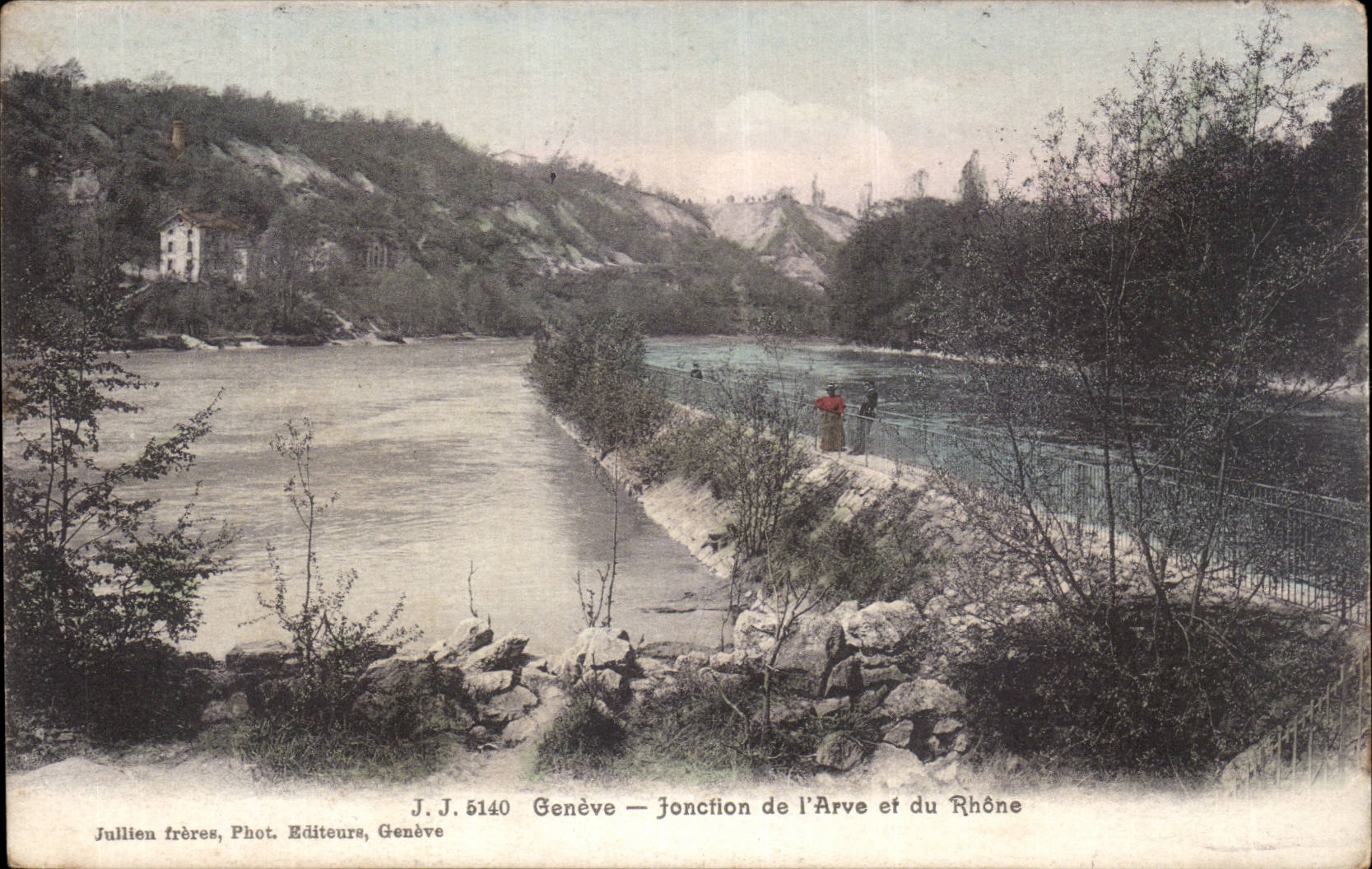 CPA Suisse Geneve Jonction de l Arve et du Rhone 