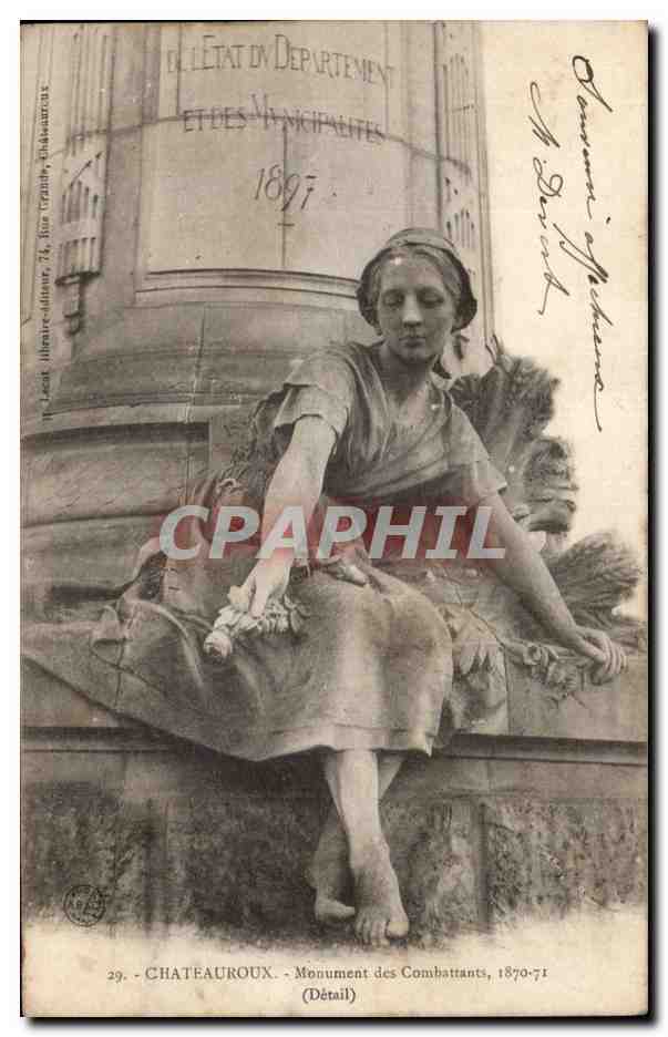 CPA Chateauroux Monument des Combattants 1870 1871
