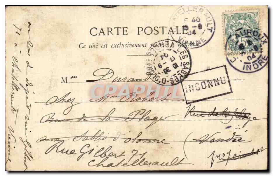 CPA Chateauroux Monument des Combattants 1870 1871 — Rückseite