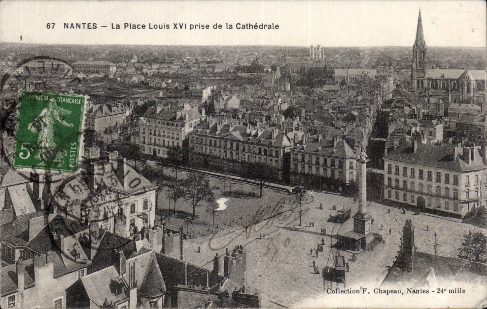 CPA Nantes La place Louis XVI prise de la cathedrale