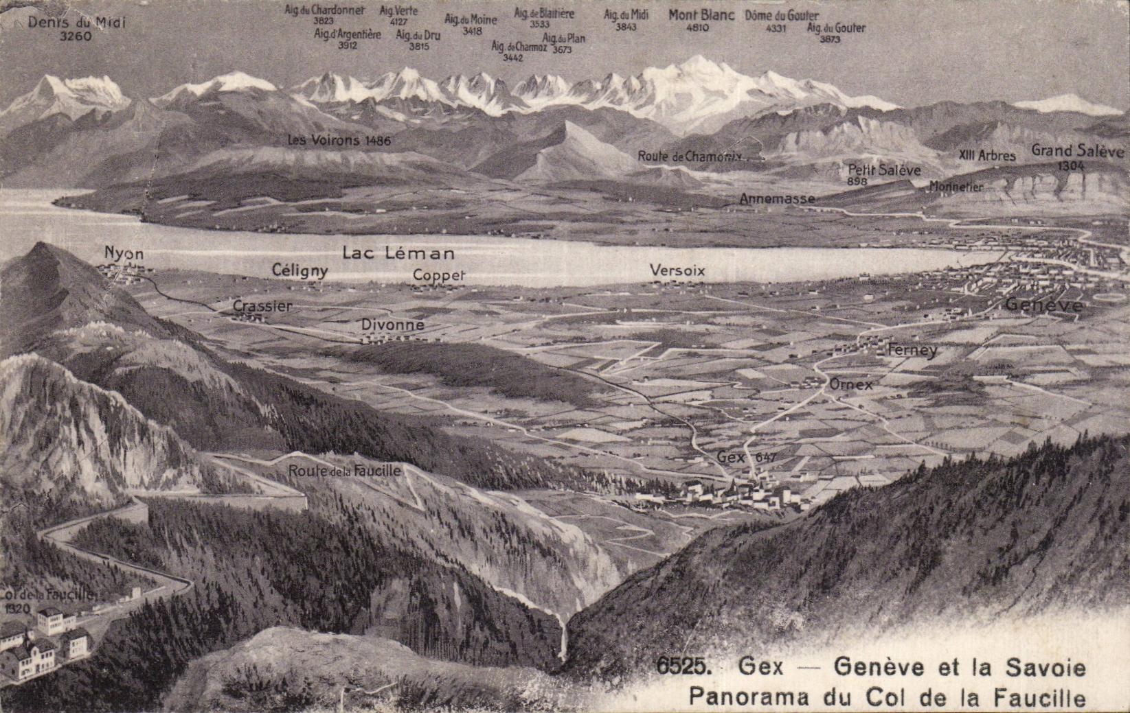 CPA Gex Geneve et la Savoie Panorama du col de la Faucille