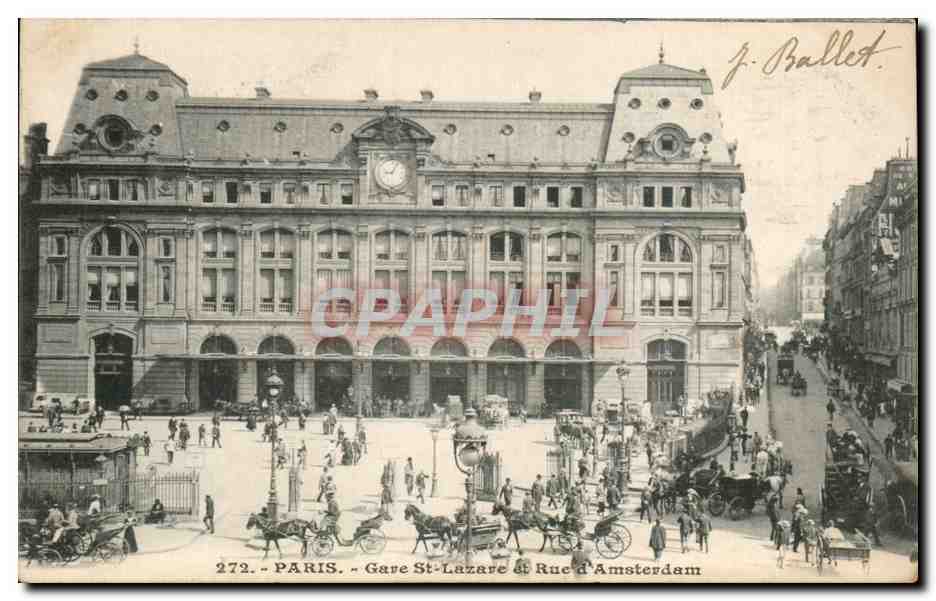 CPA Paris Gare St Lazare et rue d Amsterdam