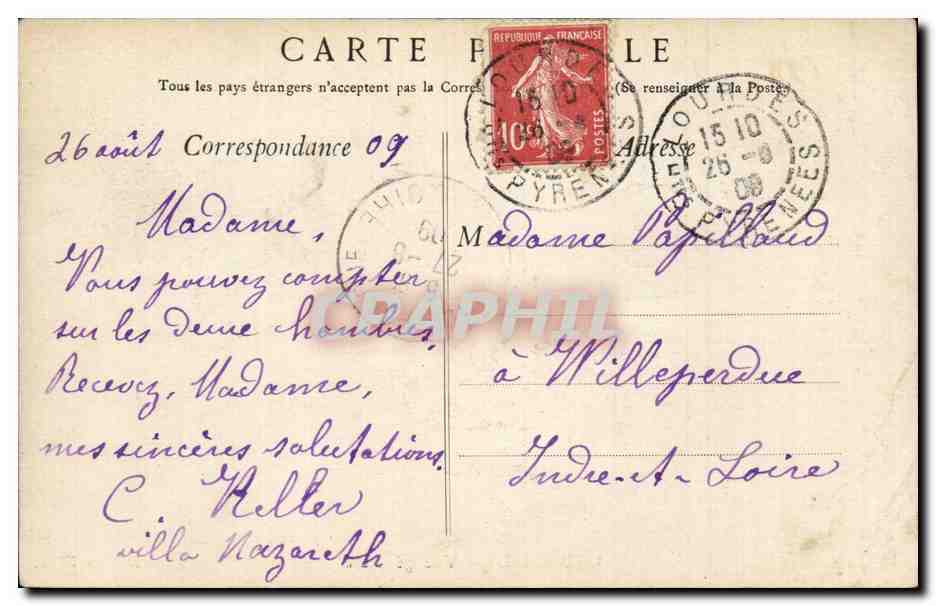 CPA Lourdes Vue generale — Verso