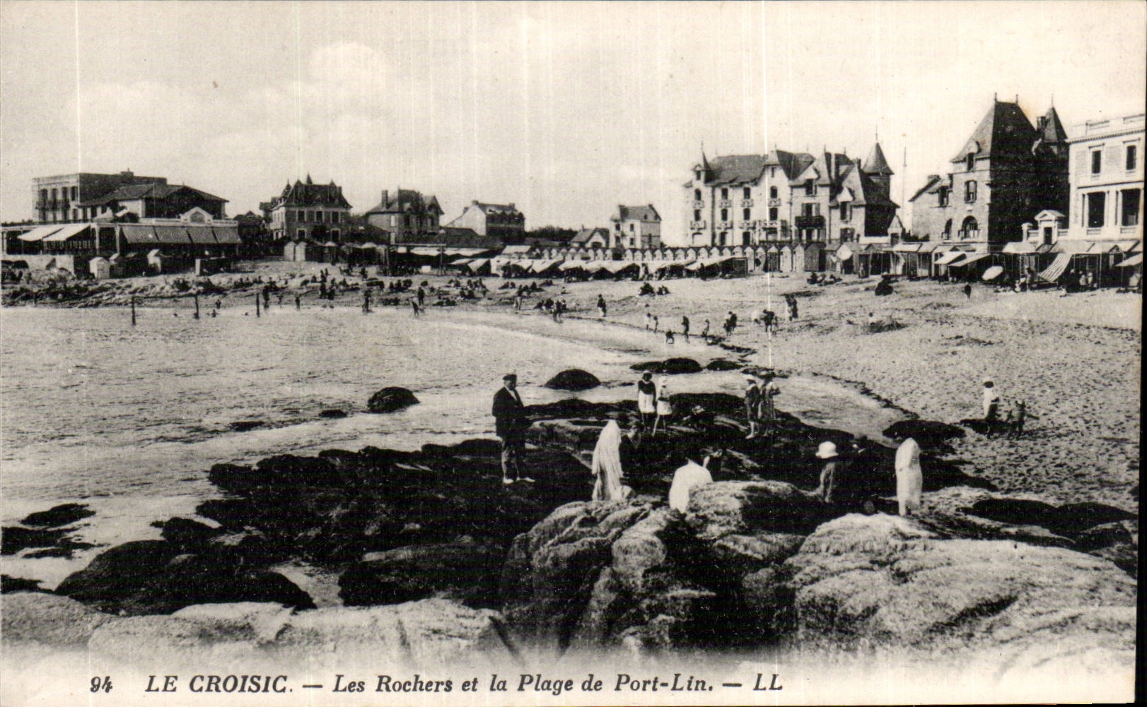 CPA Le Croisic Les rochers et la plage du Port Lin 