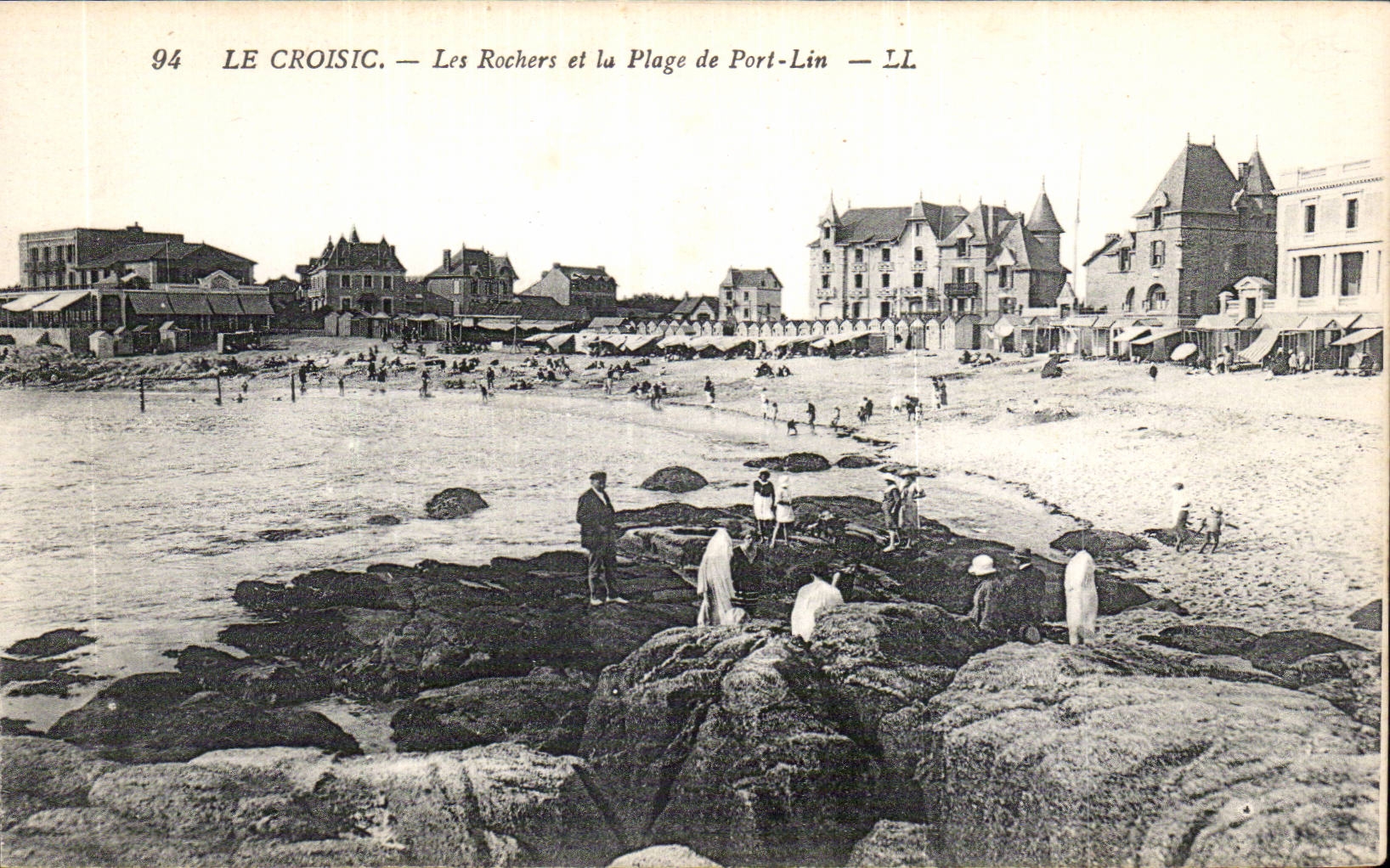 CPA Le Croisic Les rochers et la plage du Port Lin 
