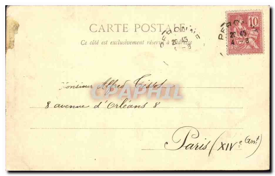 CPA Peronne Hotel de ville — Back