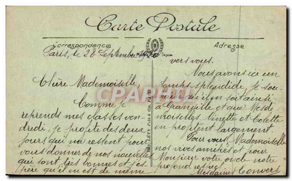 CPA Paris Notre Dame — Verso