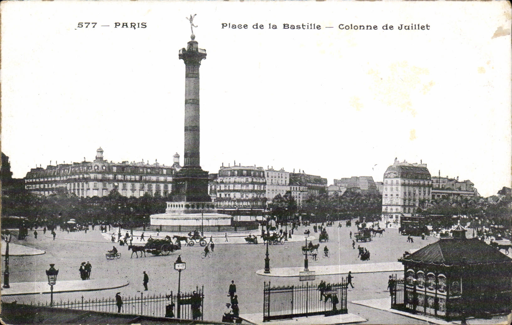 CPA Paris place de la Bastille Colonne de Juillet