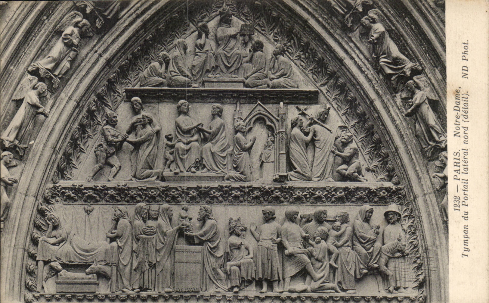 CPA Paris Notre Dame Tympan du portail lateral nord
