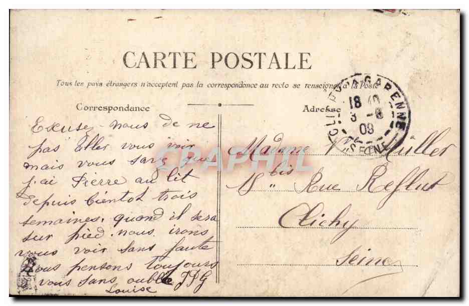 CPA Paris Gare Saint Lazare — Rückseite