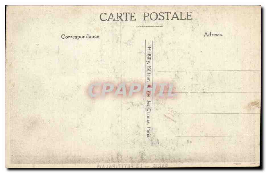 CPA Paris Le petit palais  — Rückseite