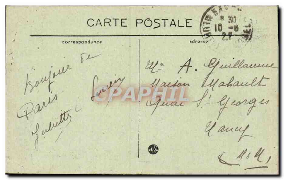 CPA Paris Arc de triomphe du Carrousel — Rückseite