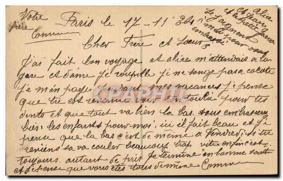 CPA Paris Place de la Bastille et la colonne de Juillet — Verso