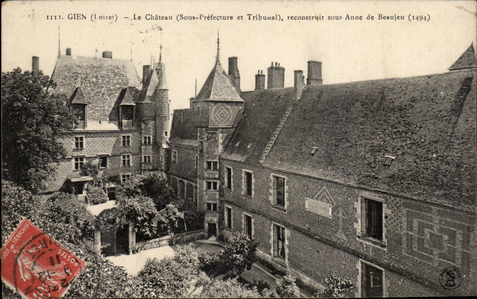 CPA Gien le chateau Sous prefecture et tribunal 