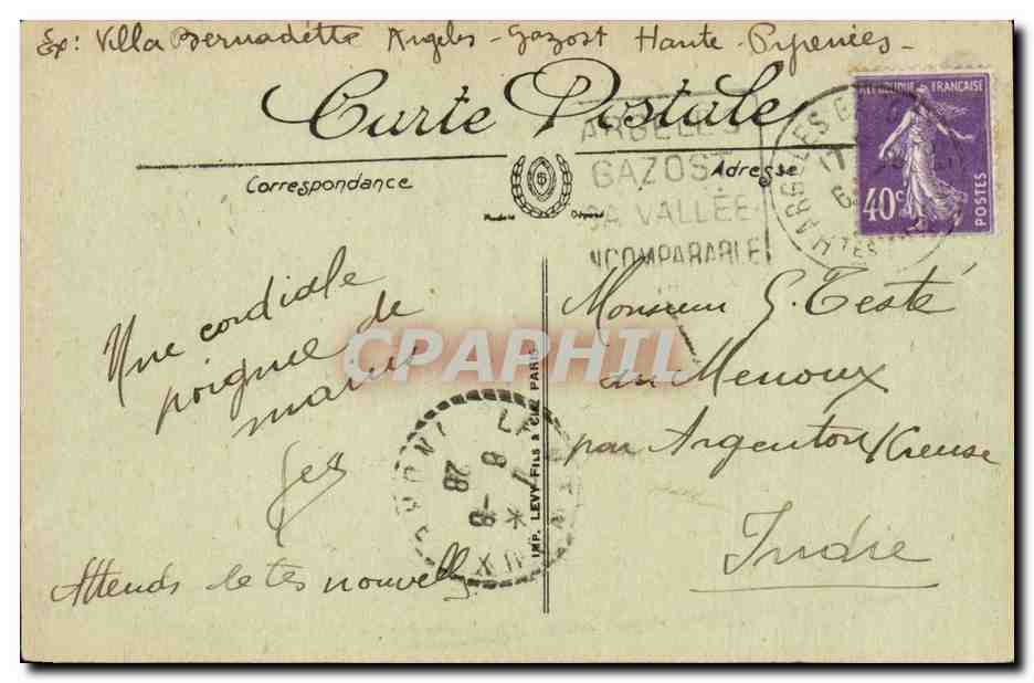 Argeles-Gazost — Der Tillos-Brücke und der Gave de Pau — LL. n°63 — Rückseite