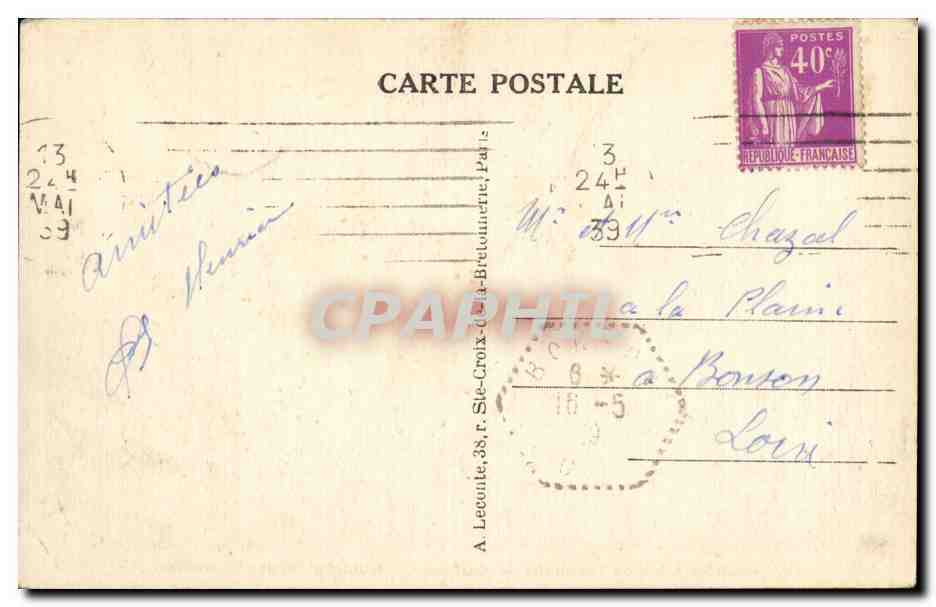 CPA Paris Arc de triomphe du Carrousel  — Rückseite
