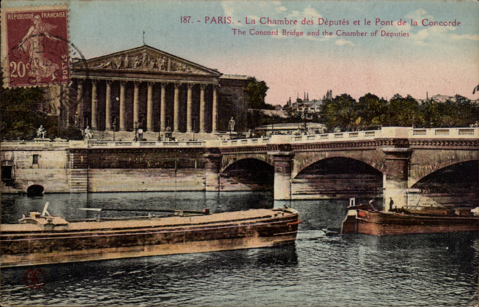 CPA Paris La chambre des deputes et le pont de la Concorde